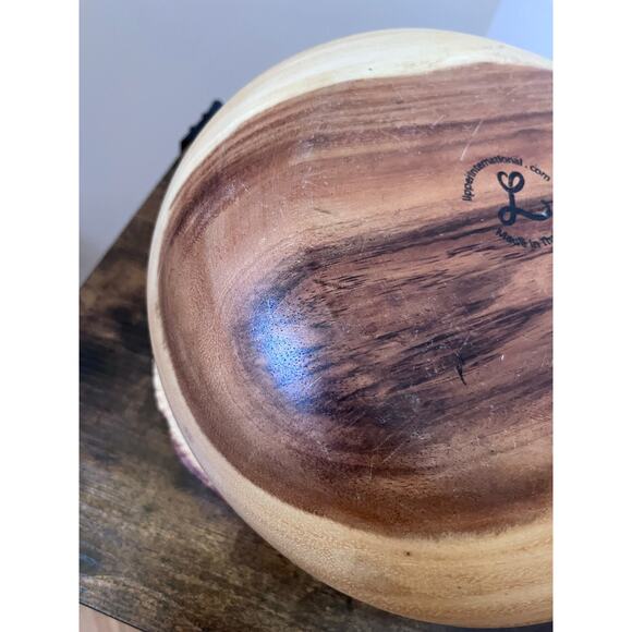 Lipper International 1094 Acacia Rustic Tulip Serving Bowl Size Medium - Picture 8 of 13